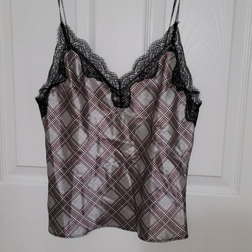 Victoria's Secret Plaid & Lace Lingerie Top XS